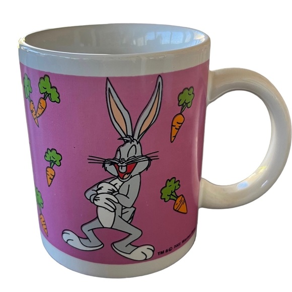 Vintage Looney Tunes Bugs Bunny Pink Multicolored Ceramic Coffee Mug - Picture 2 of 6